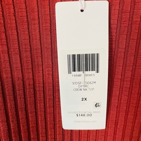 Eileen Fisher Red Ribbed Sleeveless Tunic NWT - Picture 5 of 9